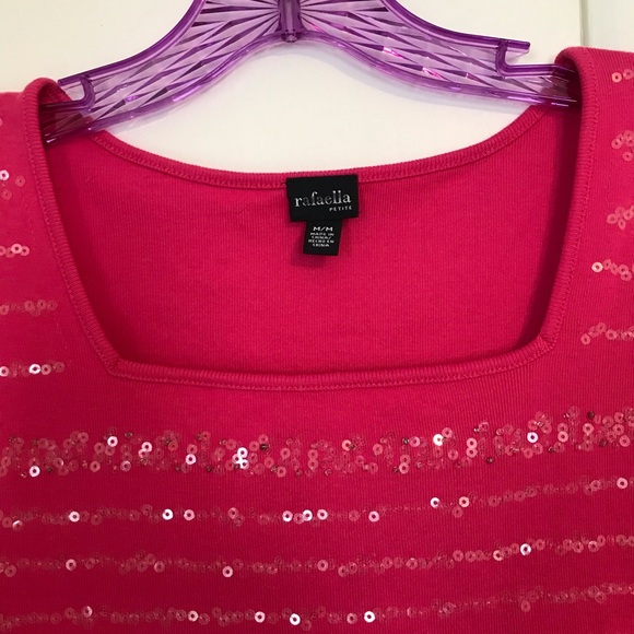 Rafaella sequined top with square neckline. EUC - Picture 7 of 13